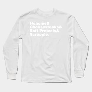 Philadelphia Food Helvetica Long Sleeve T-Shirt